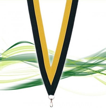 Ruban pour médaille noir et jaune