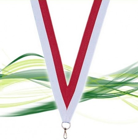 Ruban de médaille rouge et blanc