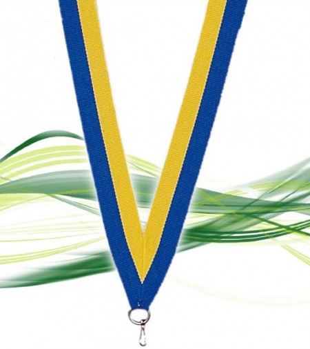 Ruban pour médaille bleu et jaune