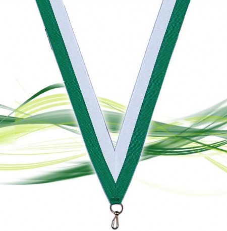 Ruban pour médaille blanc et vert