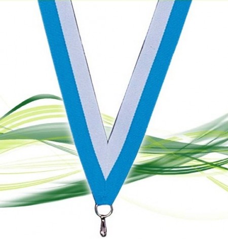 Ruban pour médaille bleu clair et blanc