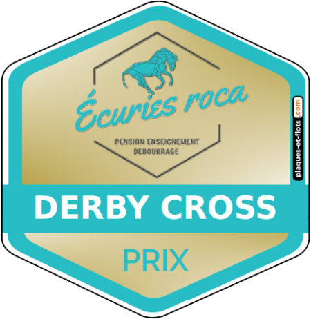 plaque ronde ou hexagonale pvc promo concours poney cheval