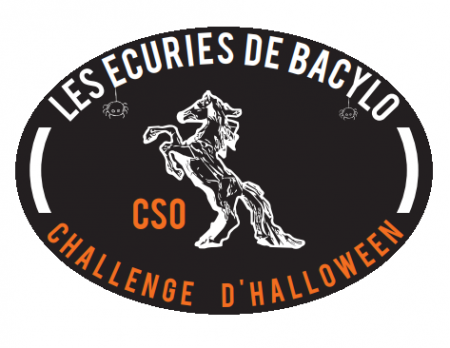 design de halloween pour flot et plaque de concours equitation