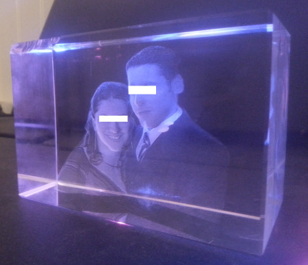Souvenir Photo 3D mariage verre