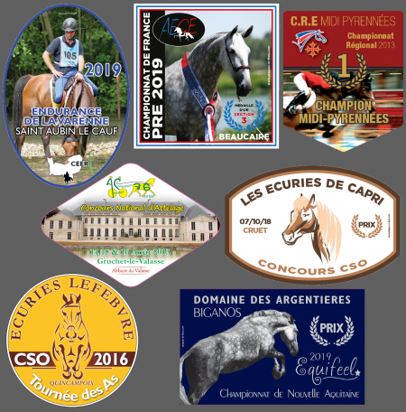 plaques losange poneys cheval concours boxe CSO elevage