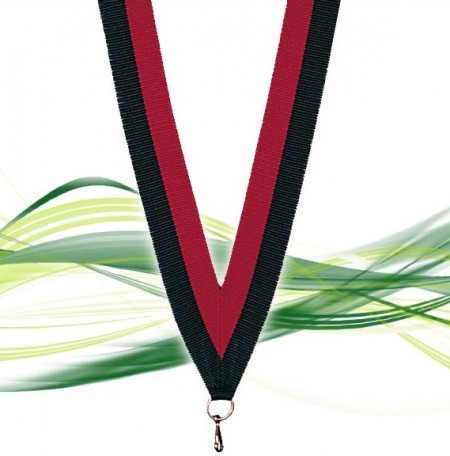 Ruban pour médaille noir et rouge