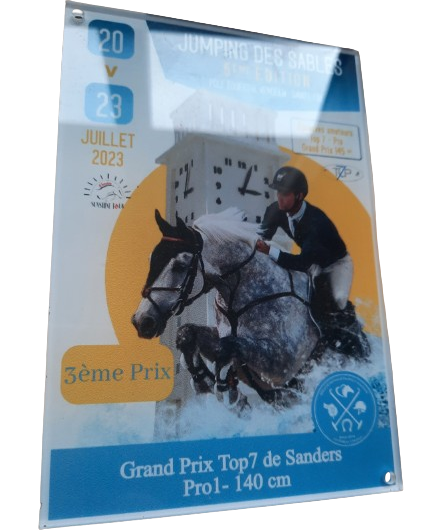 plaque concours equestre plexi plexiglass affiche