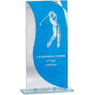 Trophée gravable equitation personnalisable verre cheval chevaux