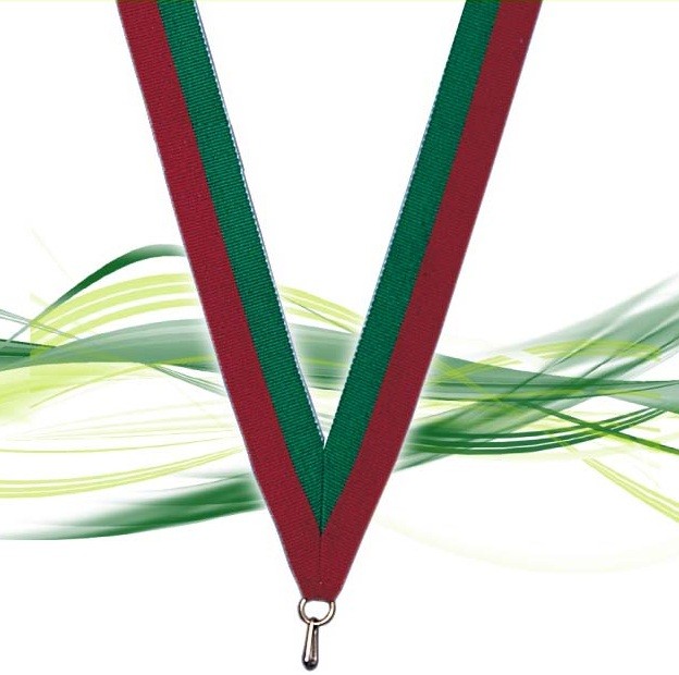 Deux médailles miniature accrochée à rouge, vert et ruban noir