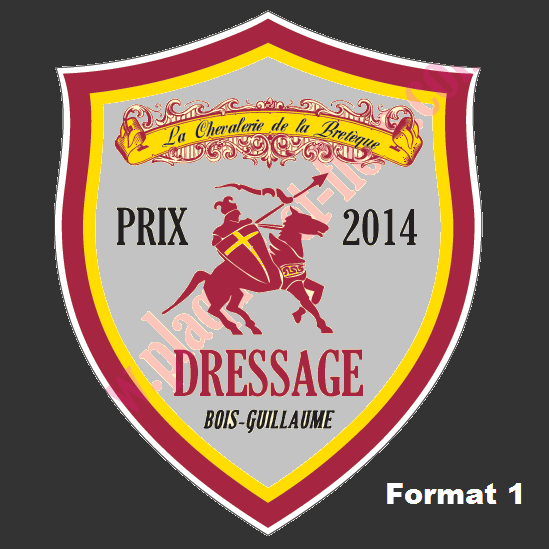 Plaque pvc quadri concours d'equitation ronde