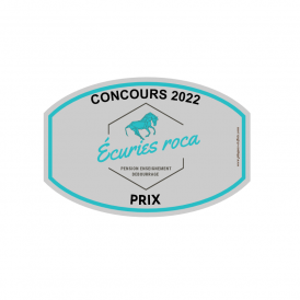 plaque metal aluminium ovale tronque concours equitation poney cheval