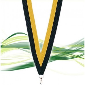 Ruban pour médaille noir et jaune