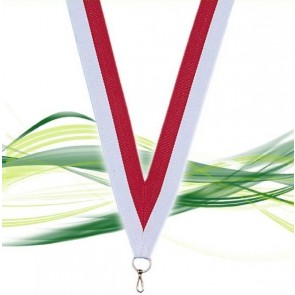 Ruban de médaille rouge et blanc