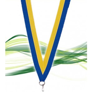 Ruban pour médaille bleu et jaune