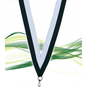 Ruban pour médaille noir et blanc