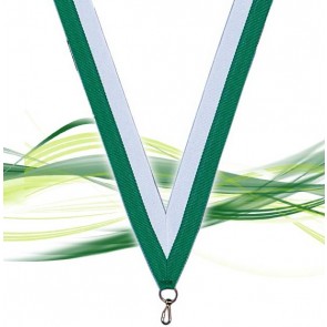 Ruban pour médaille blanc et vert