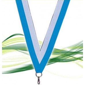 Ruban pour médaille bleu clair et blanc