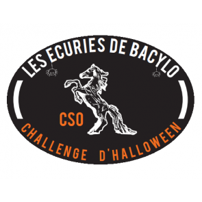 design de halloween pour flot et plaque de concours equitation