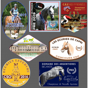 plaques losange poneys cheval concours boxe CSO elevage