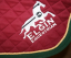 Broderie sur tapis de selle équitation cheval marquage sponsor pub